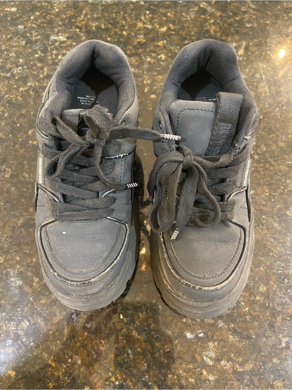 Zara Kids Black Lace-Up Athletic Sneakers